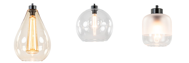 Stel je eigen hanglamp samen Stel je eigen hanglamp samen | maatwerkserie met glas of draadlampen